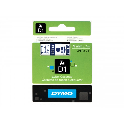 Fita Dymo D1 40914 9mmx7m Azul/Branco
