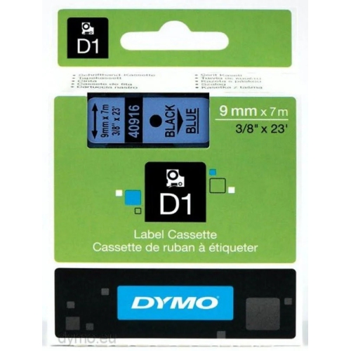 Fita Dymo D1 40916 9mmx7m  Preto/Azul