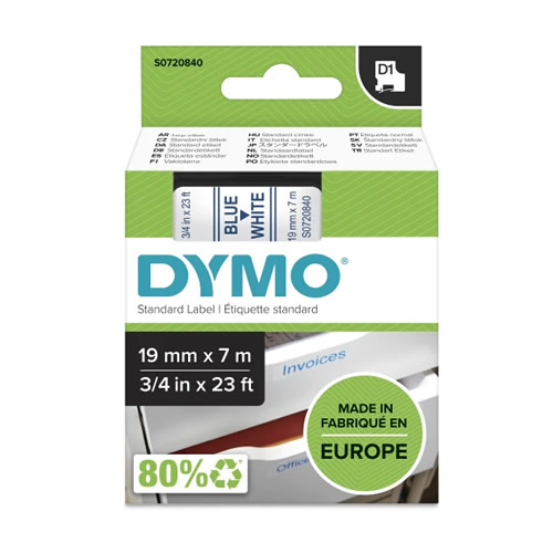 Fita Dymo D1 45804 19mmx7m Azul/Branco