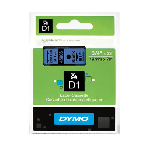 Fita Dymo D1 45806 19mmx7m Preto/Azul