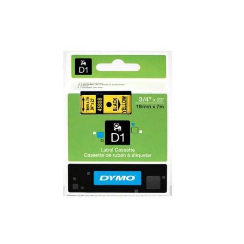 Fita Dymo D1 45808 19mmx7m Preto/Amarelo