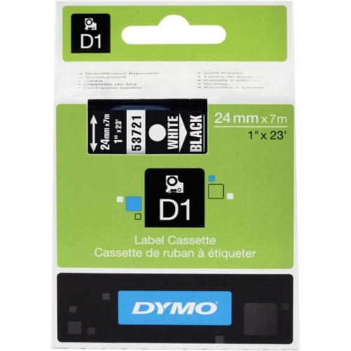 Fita Dymo D1 53721 24mmx7m Branco/Preto