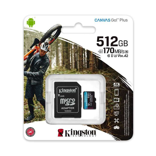 Cartão Memória Micro SDXC 512GB UHS-I U3 V30 Clase 10 170MB/s