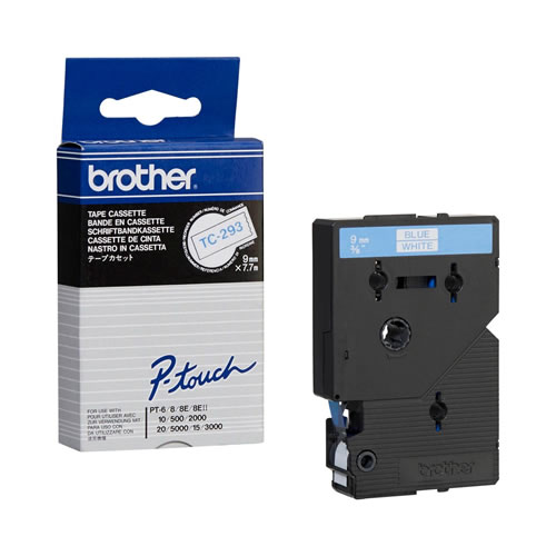 Fita Grav. Orig. Brother 9mmx7,7mts Branco/Azul