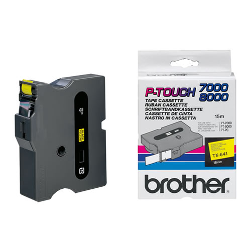 Fita Grav. Orig. Brother 18mmx15mts Amarelo/Preto