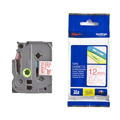 Fita Grav. Orig. Brother 12mmx8mts Transp/Vermelho