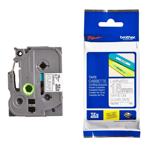 Fita Grav. Orig. Brother 18mmx8mts Transp./Branco