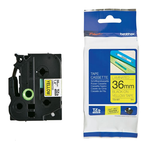 Fita Grav. Orig. Brother 36mmx8mts Amarelo/Preto