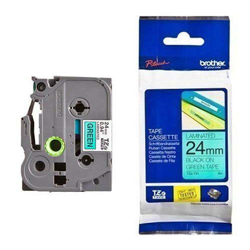 Fita Grav. Orig. Brother 24mmx8mts Verde/Preto