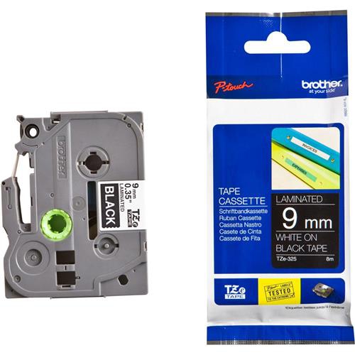Fita Original Brother TZe325 Preto/Branco 9mm