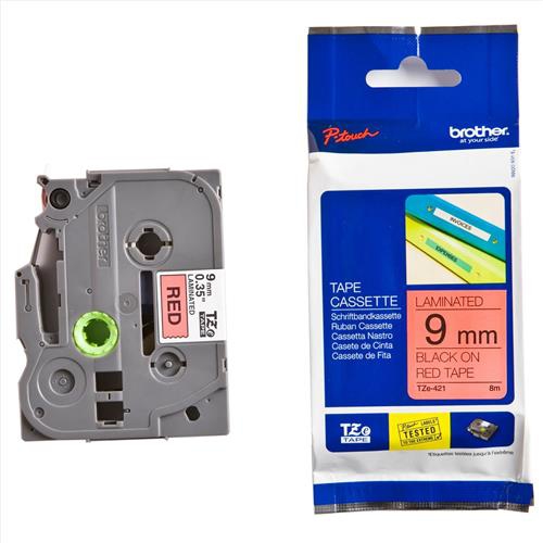 Fita Original Brother TZe421 Vermelho/Preto 9mm
