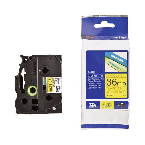 Fita Original Brother TZe661 Amarelo/Preto 36mm