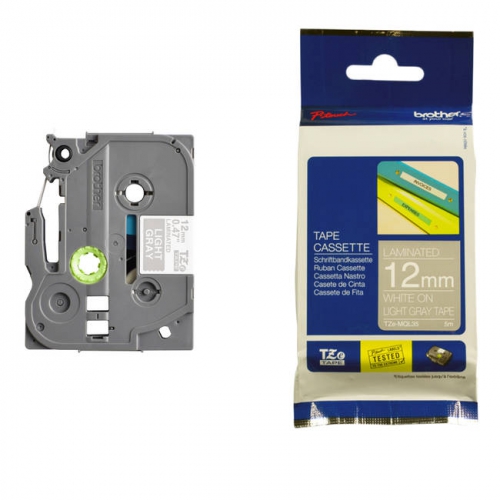 Fita Original Brother TZeMQL35 Branco/Metal 12mm