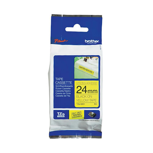 Fita Grav. Brother 24mmx8mts Amarelo/Preto Adesiva
