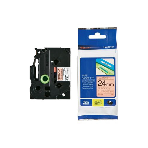 Fita Original Brother TZeB51 Preto/Laranja 24mm