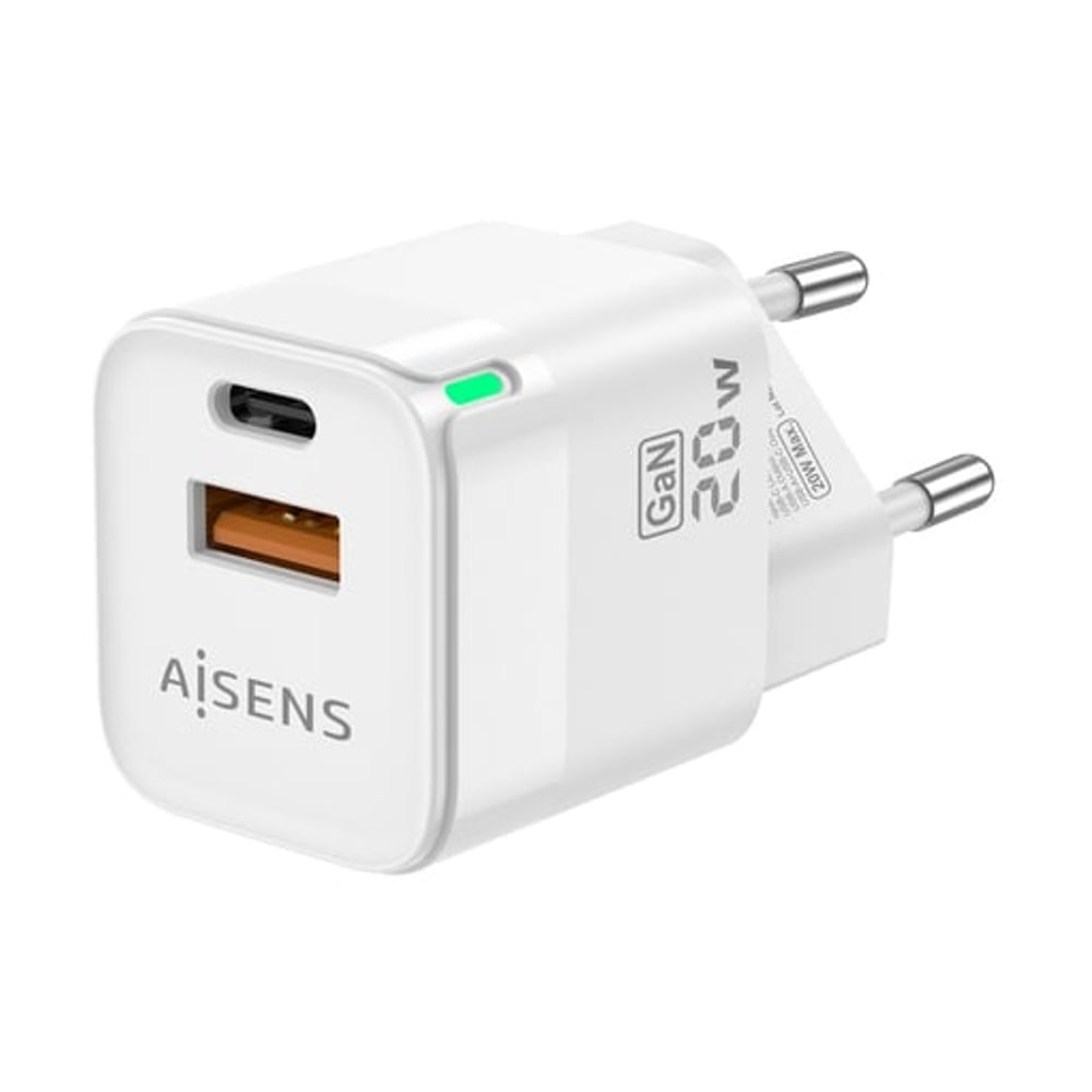 Carregador Aisens 20W - Carregamento rápido USB-A e USB-C