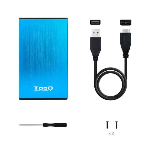 Caixa externa TooQ TooQ TQE-2527BL Caixa para Discos Rígidos Caixa de disco rígido, Azul 2.5"