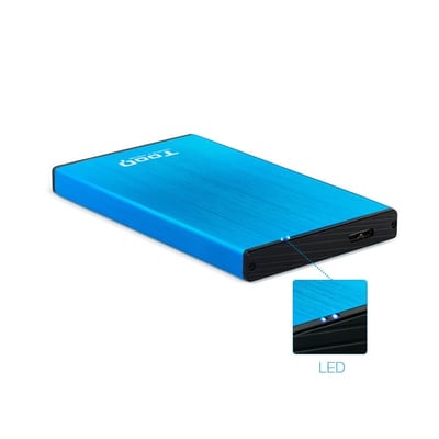 Caixa externa TooQ TooQ TQE-2527BL Caixa para Discos Rígidos Caixa de disco rígido, Azul 2.5"