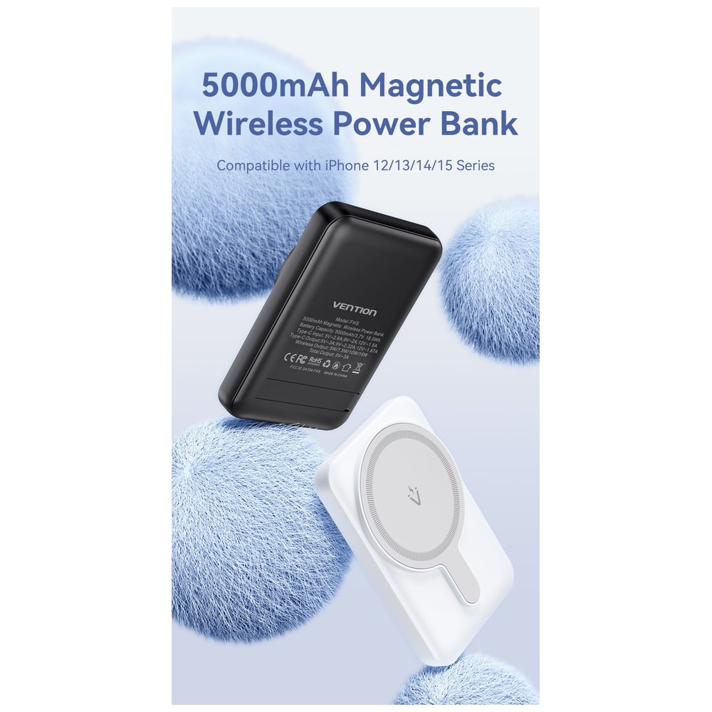 Powerbank magnético sem Vention fios 5000 mAh 20W