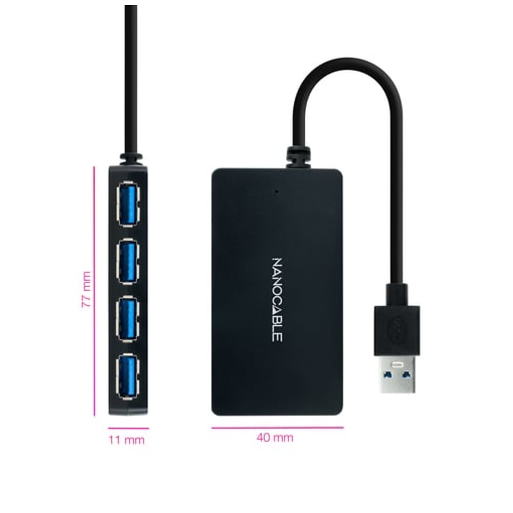 Hub USB Nanocable 10.16.4403 USB 3.2 Gen 1 (3.1 Gen 1) Type-A