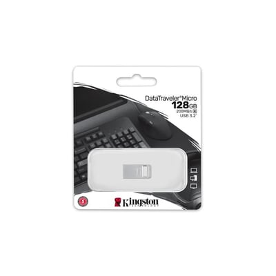 Kingston DataTraveler DTMC3G2 128 GB USB Type-A 3.2 Gen 1 (3.1 Gen 1) Prateado